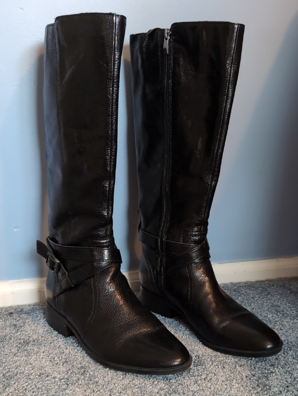Naturalizer Black Leather Over-the-Knee Boots